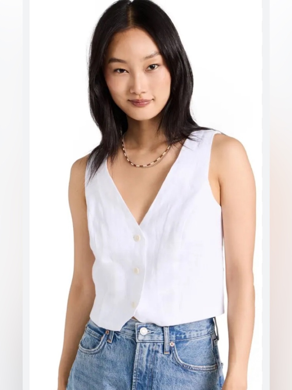 100% Linen Katrina Crop Vest Top 8 NWT
